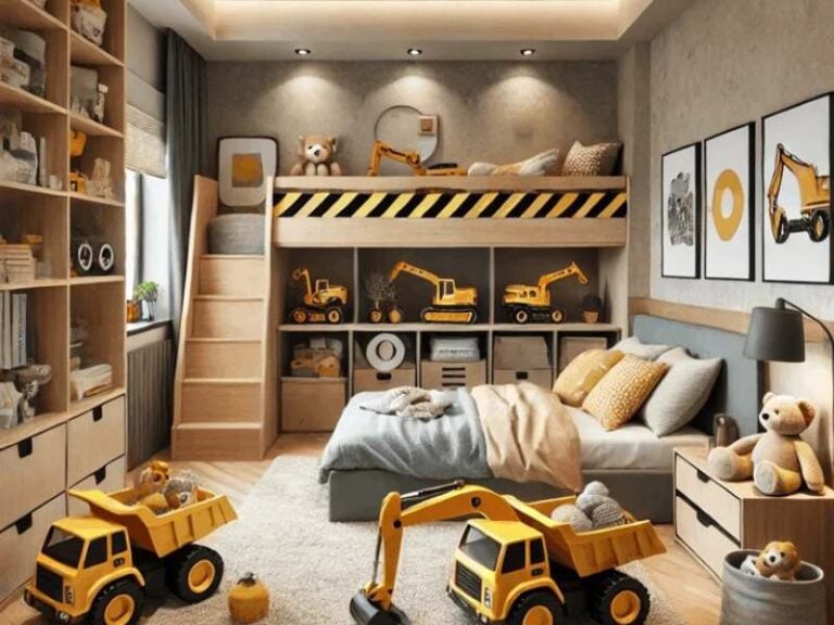 Construction-Themed Bedroom Ideas for Future Builders