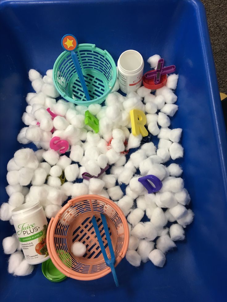 Cotton Ball Sensory Station