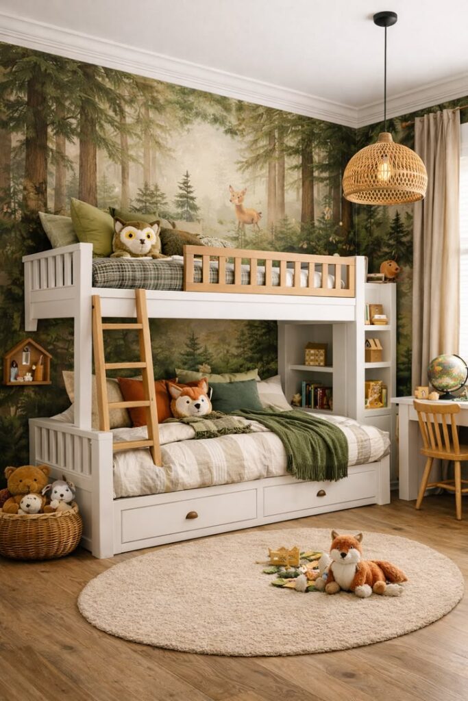 Create a Woodland-Inspired Shared Room