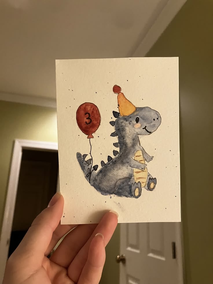 Dinosaur Watercolour Cards