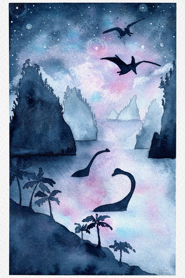 Dinosaur Watercolour Galaxy