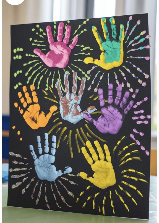 Finger Painting Fireworks