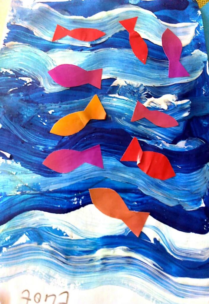  Finger Painting Ocean Waves