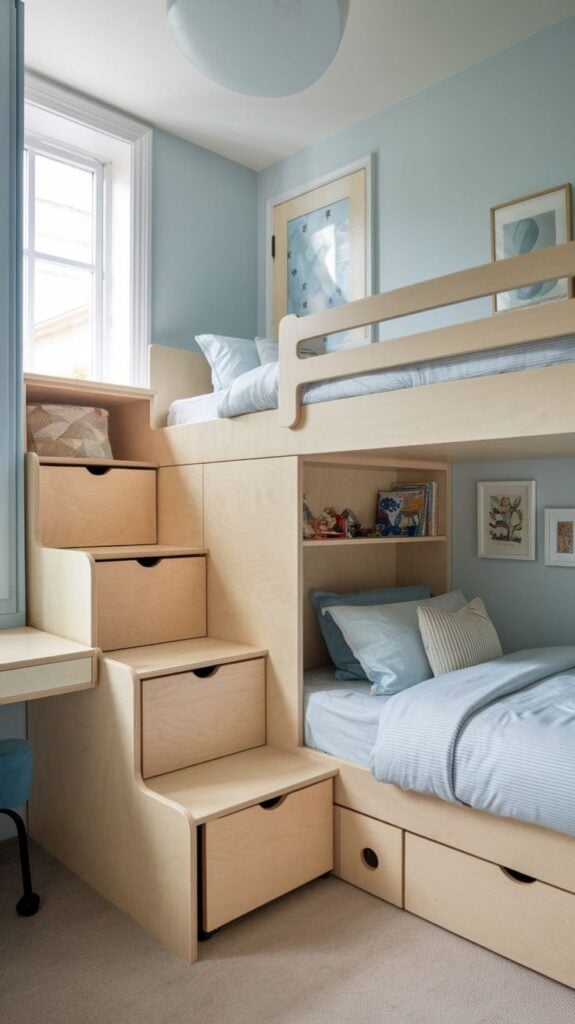 Built-In Bunk Beds With Storage