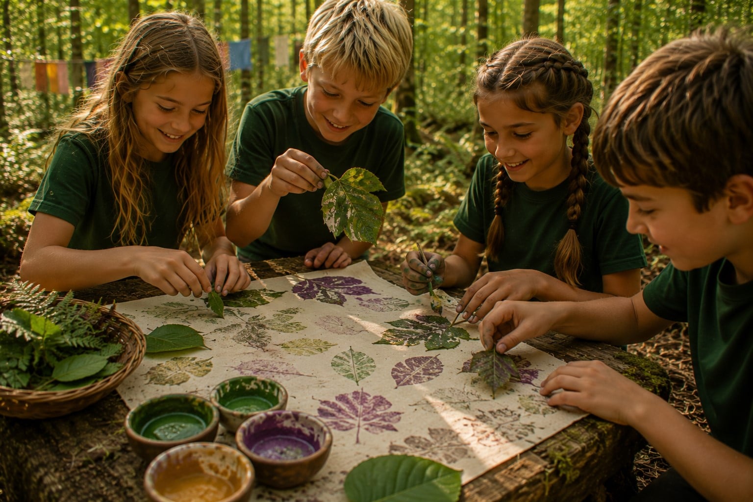 Leaf Printing on Fabric