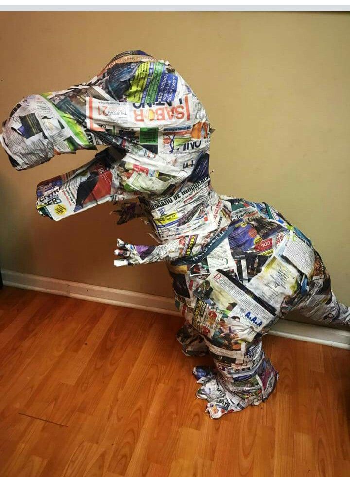 Newspaper Dinosaur Sculpture