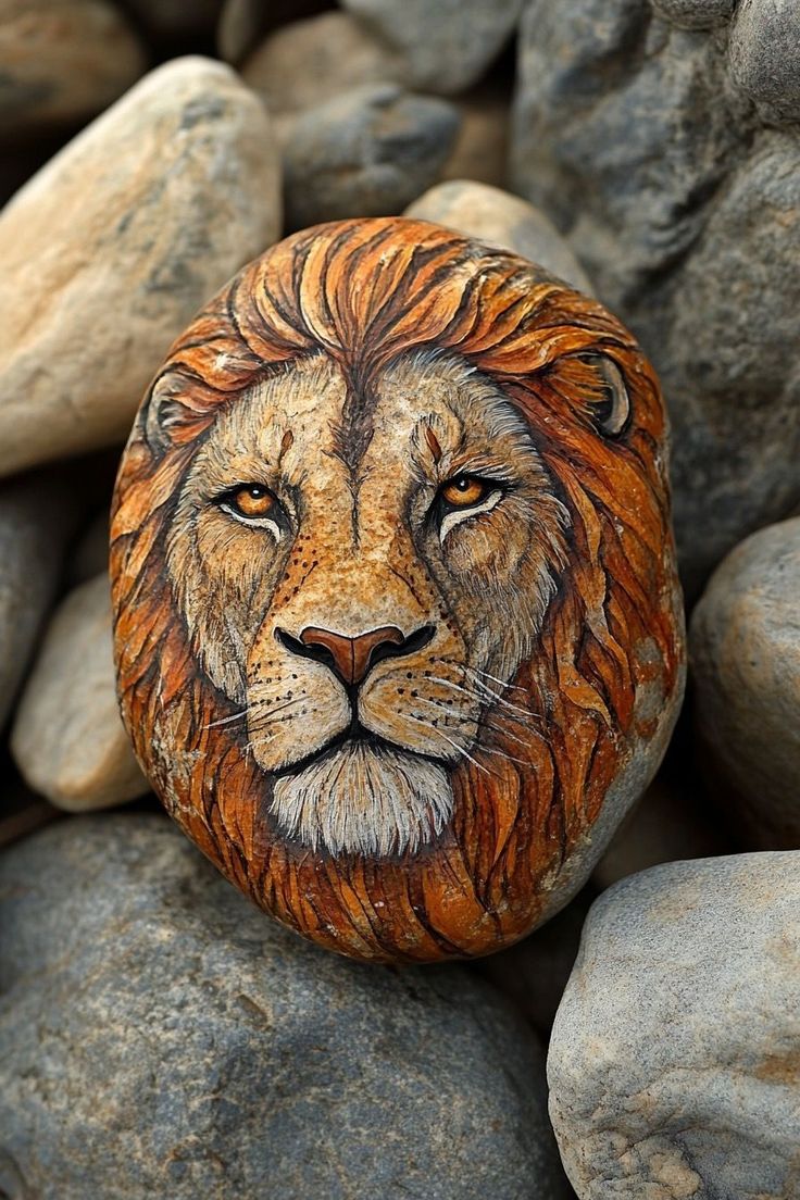 Painted Rock Lion