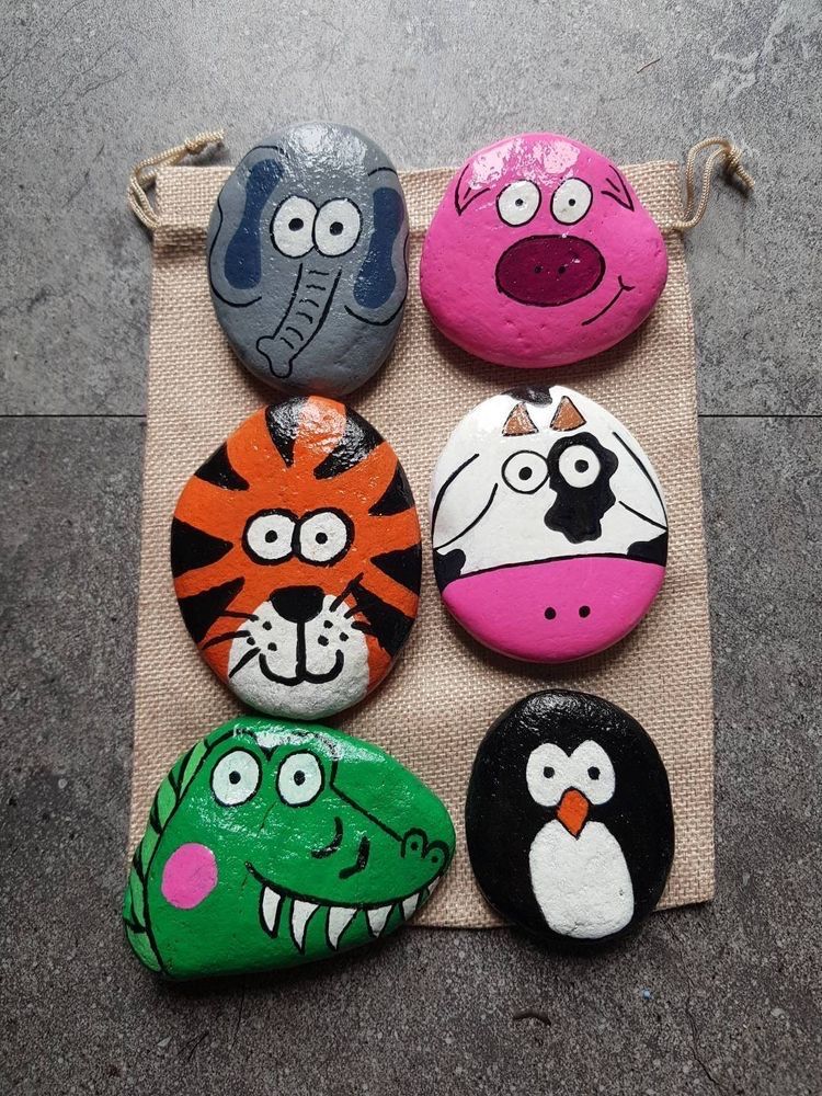 Painted Rock Zoo Animal Set