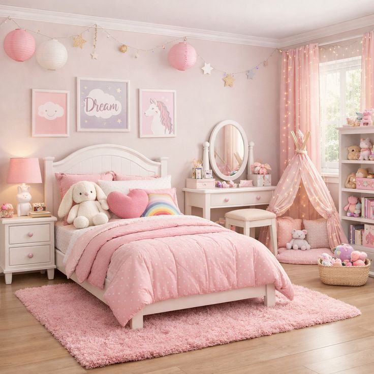 Pair Pink With White Furniture