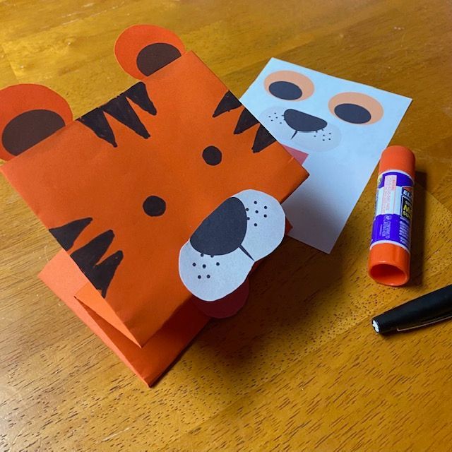 Paper Bag Tiger Puppet