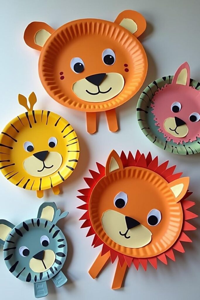 Paper Plate Animals on Sticks