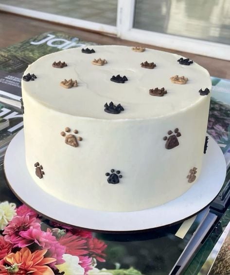 Paw Print Birthday Cake Decoration