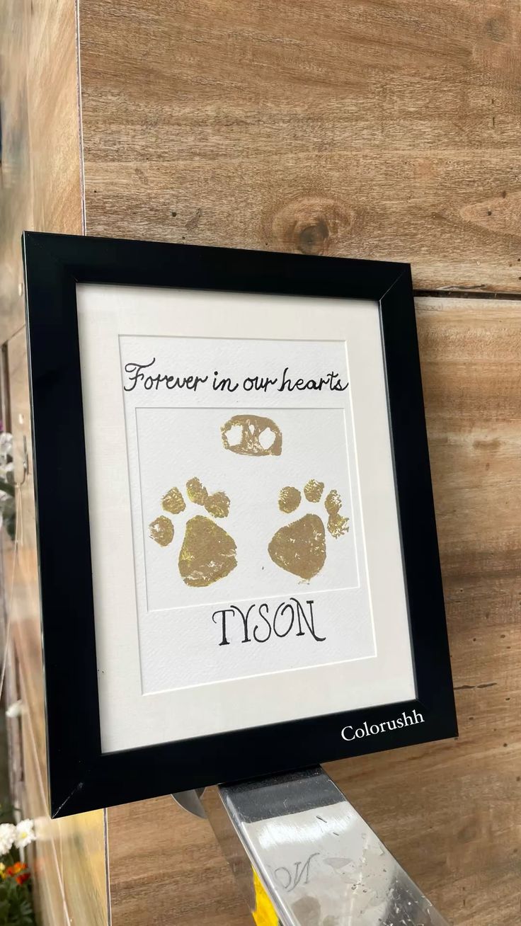 paw print framed art with quotes