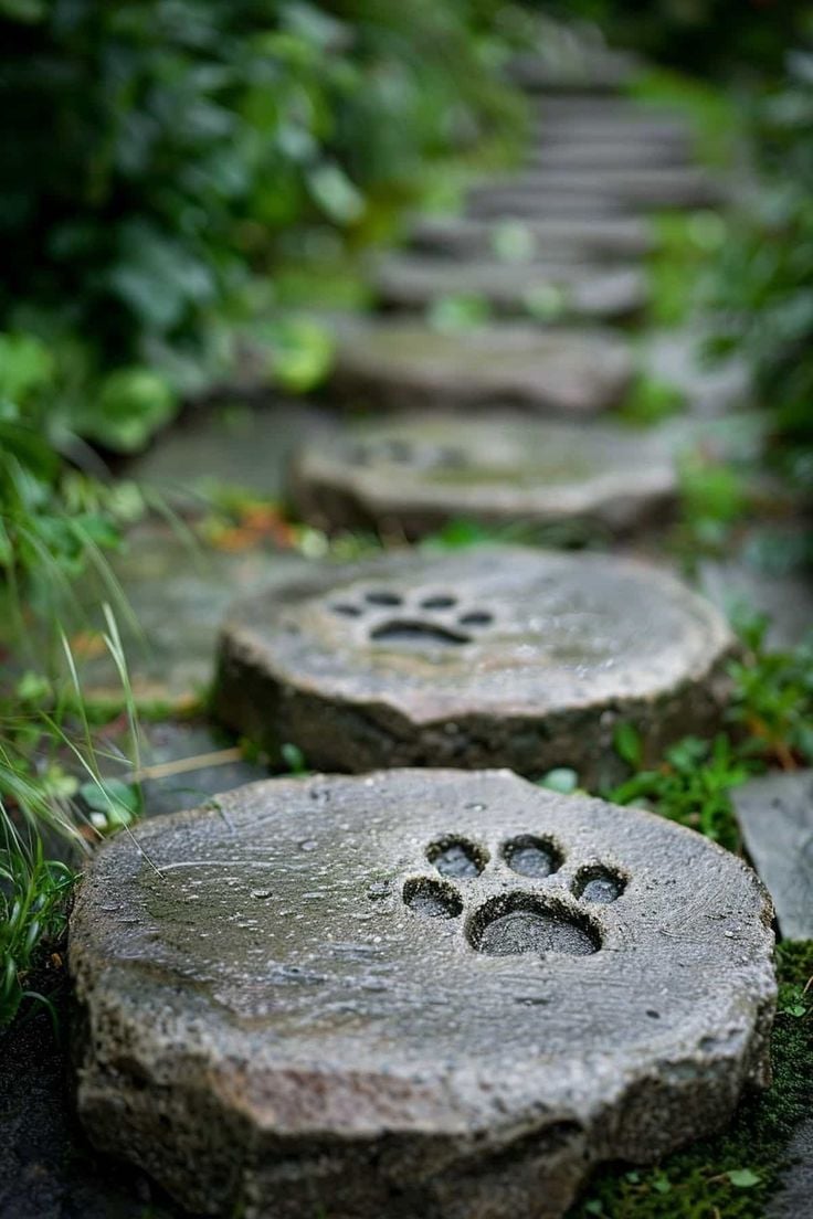 Paw Print Stepping Stone