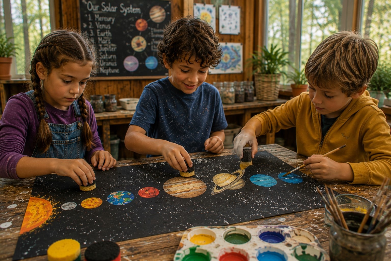 Planet Painting With Sponges