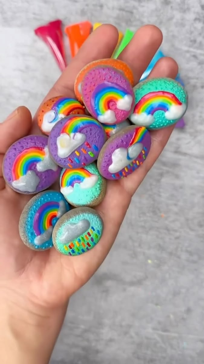 Rainbow Painted Rocks