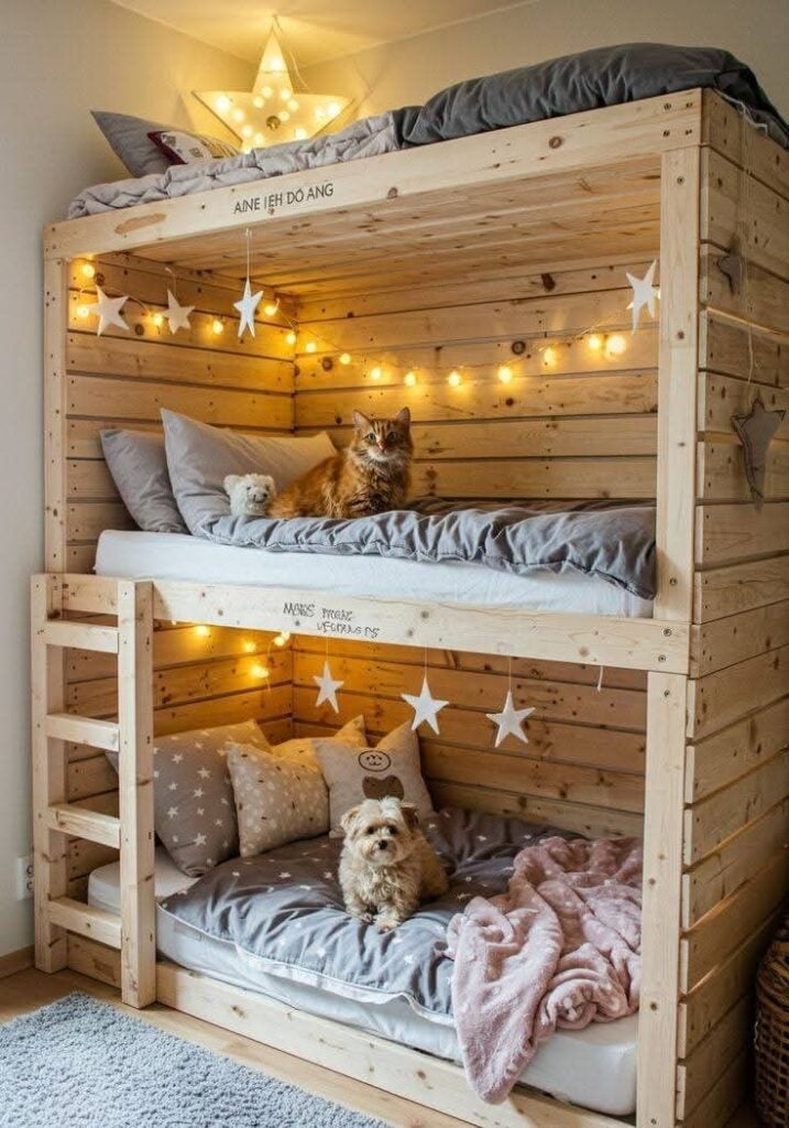  Rustic Wood Bunk Bed