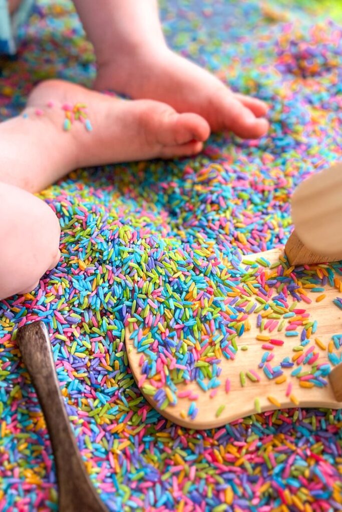Sensory Rice Scoop Play