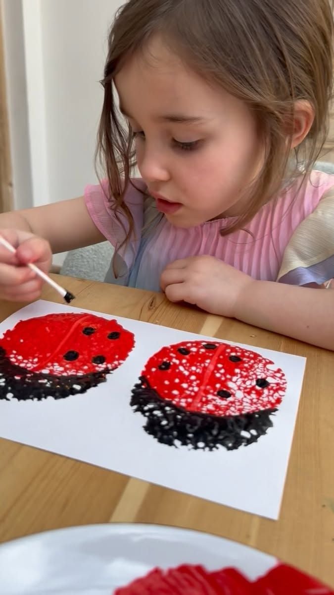 Sponge Painted Ladybug
