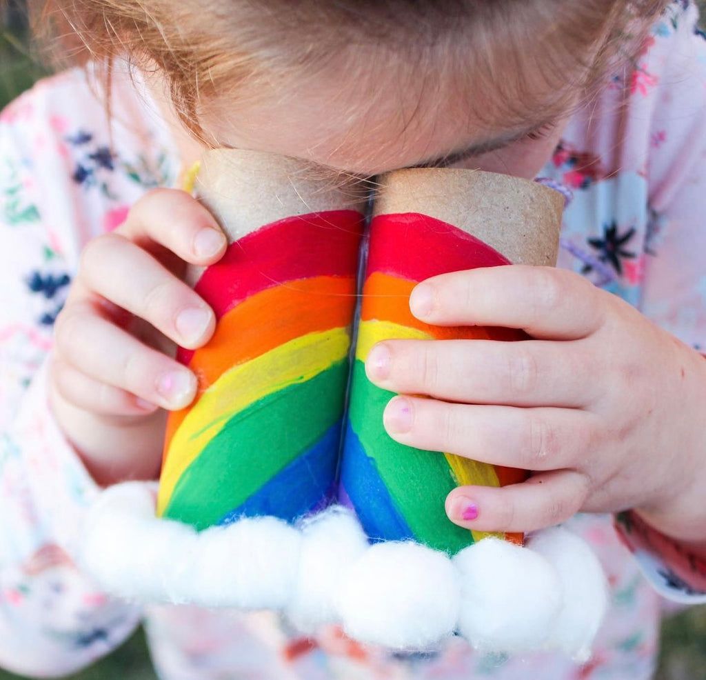 Toilet Roll Rainbow Stamps