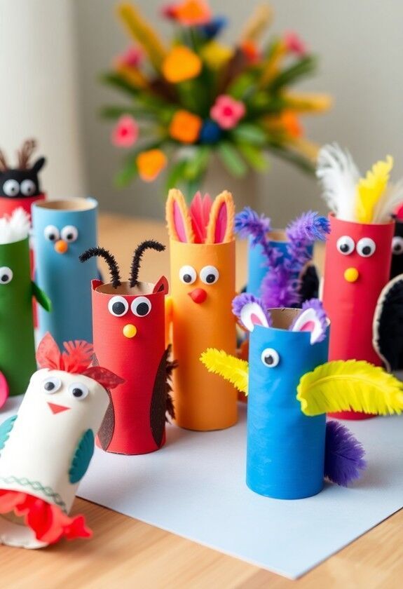Toilet paper roll puppet craft