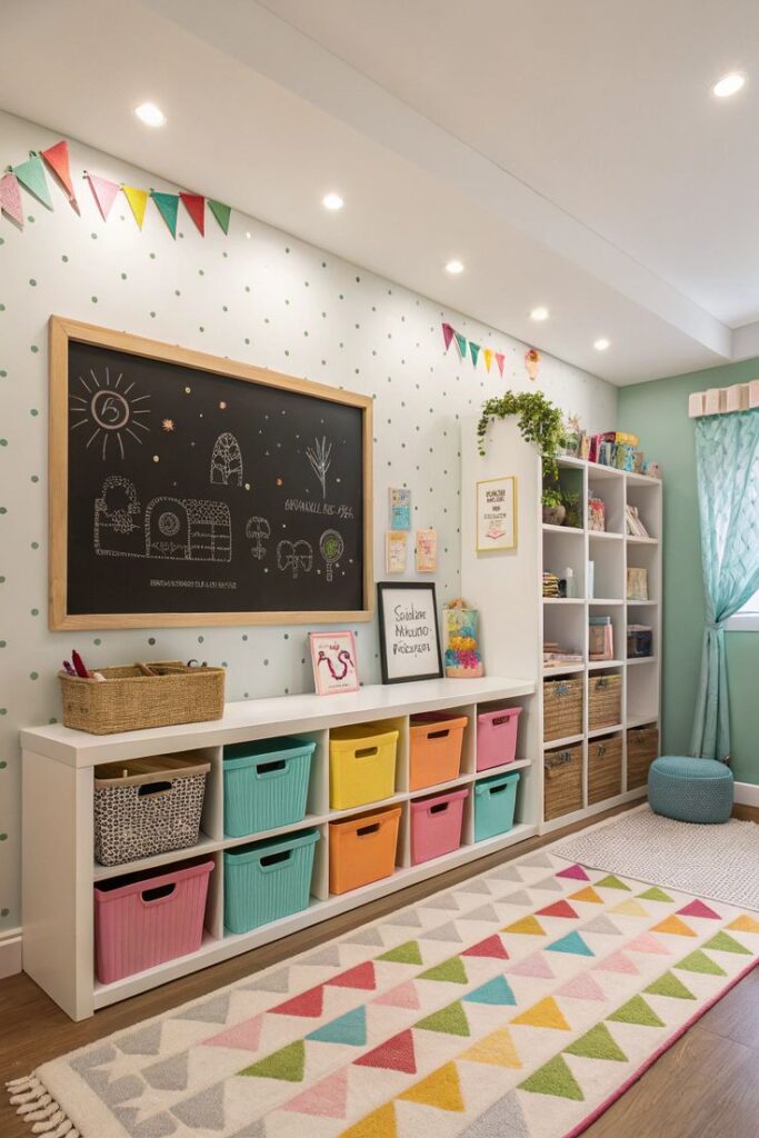 Use Colorful Storage Bins
