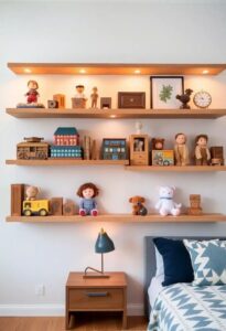 Add Green Floating Shelves