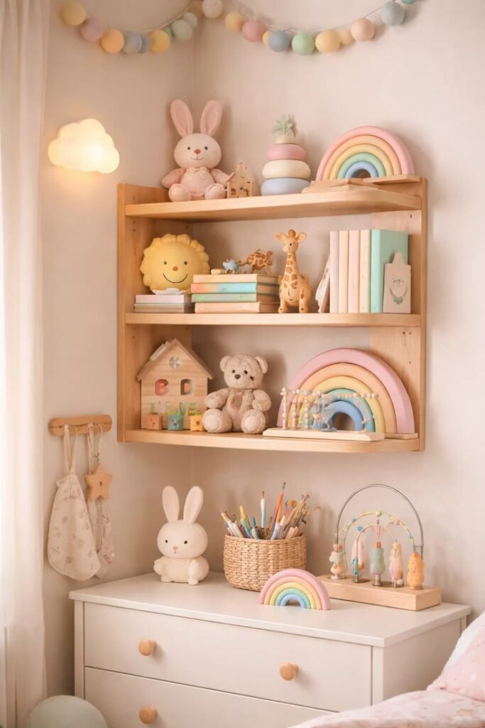 Use Wooden Wall Shelves
