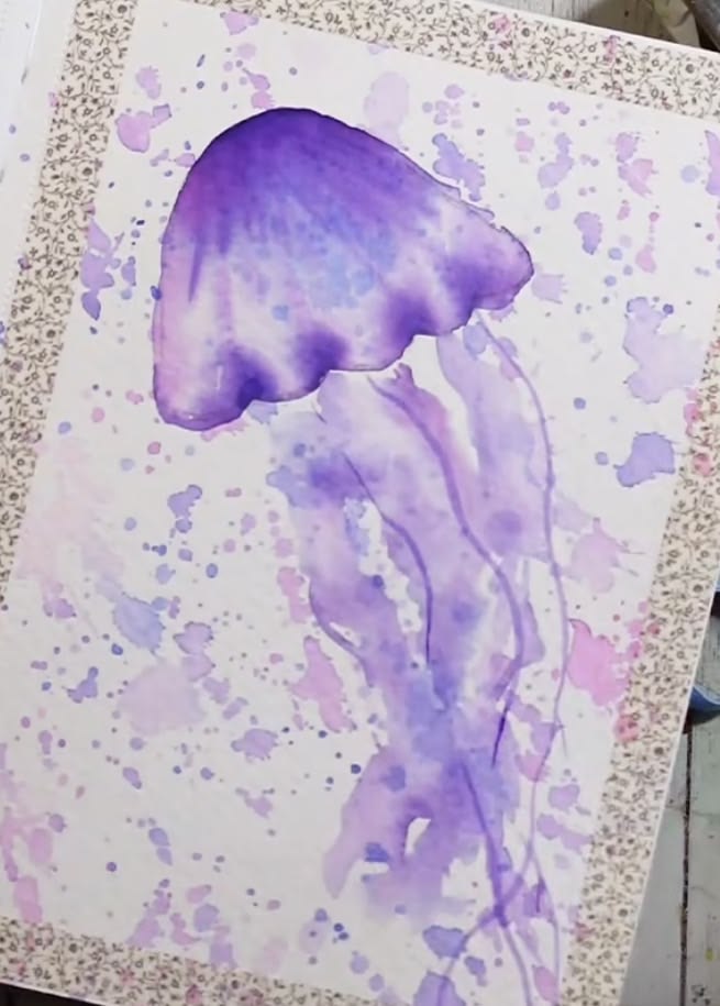 Watercolour Jellyfish Painting