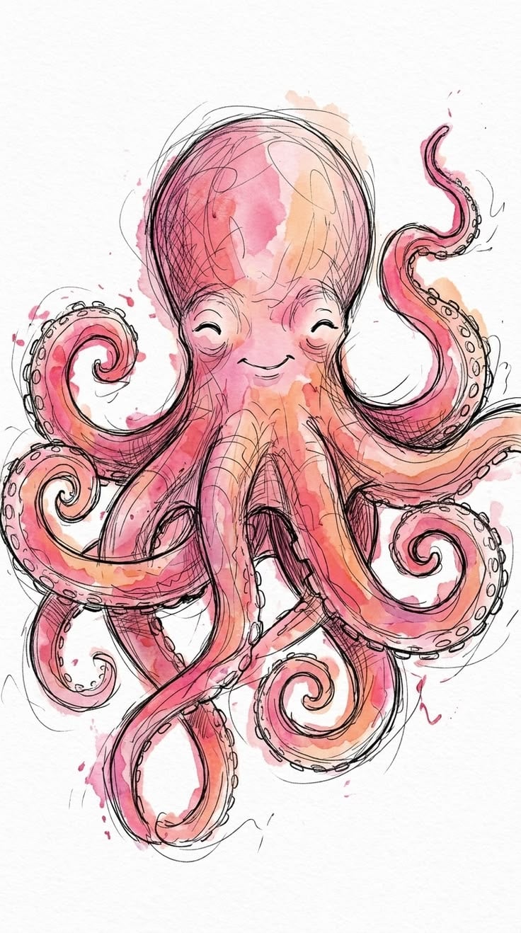Watercolour Octopus