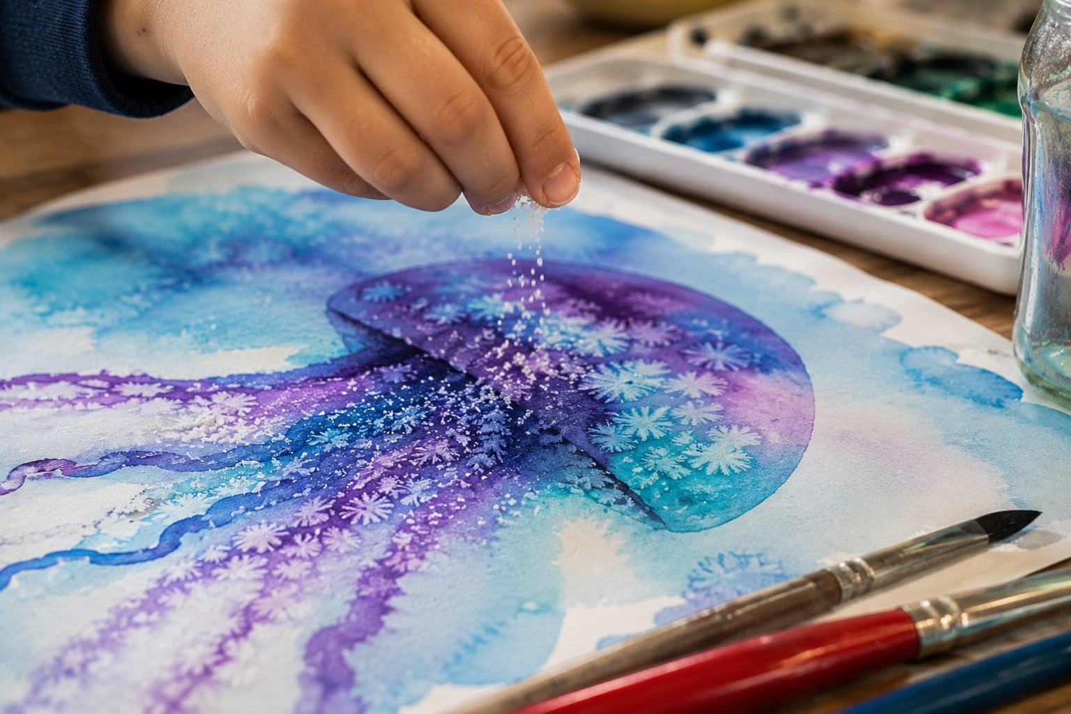 Watercolour and Salt Jellyfish