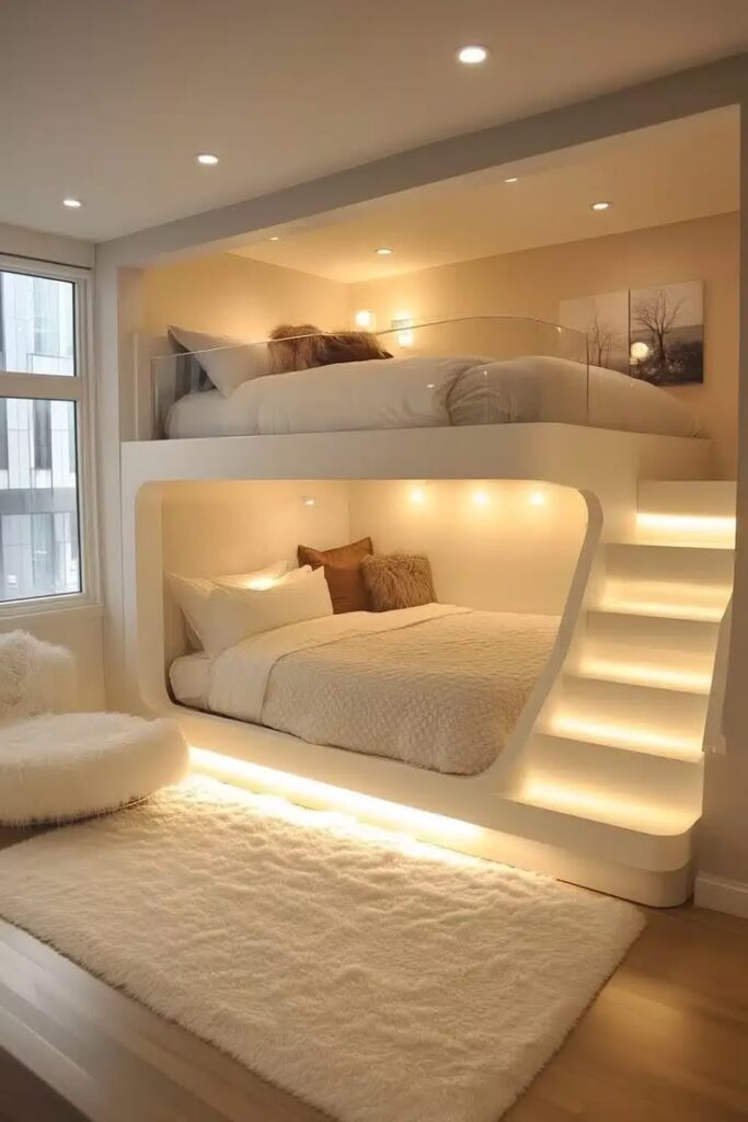 White Bunk Bed Design