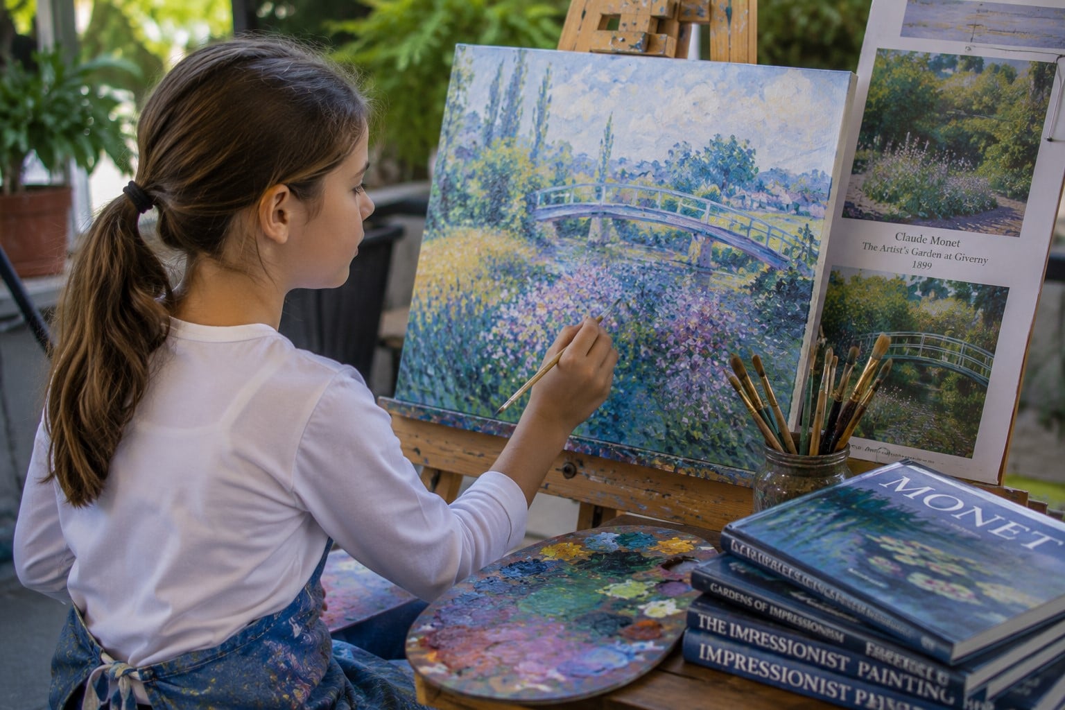 A girl painting