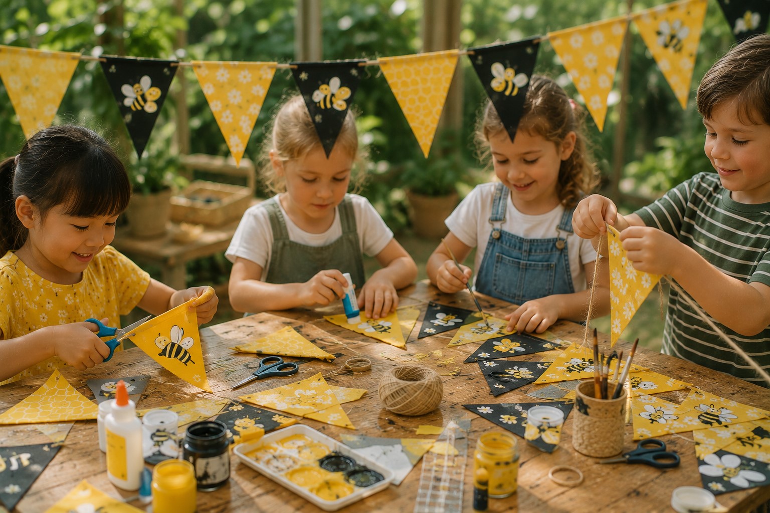 bee themed bunting