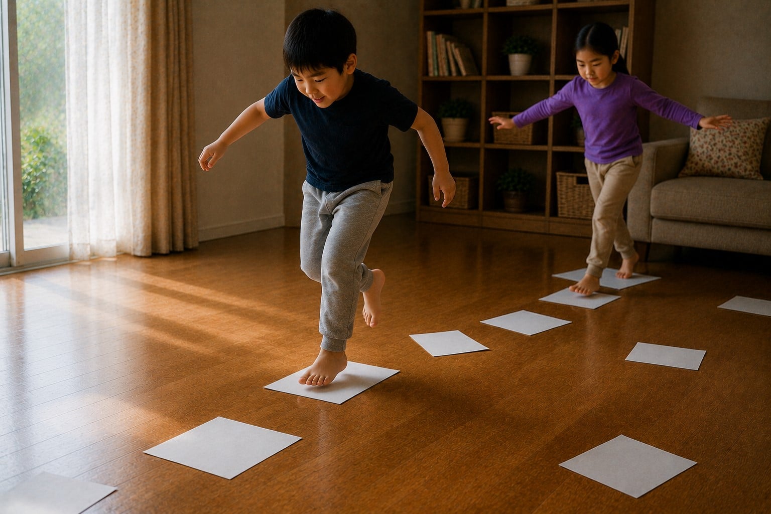 children matching on paper 