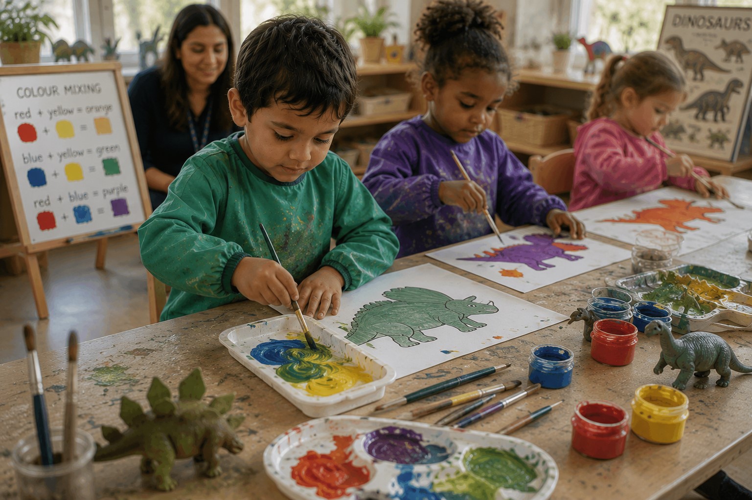 dinosaur colour mixing
