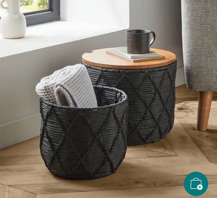Black and White Storage Bins