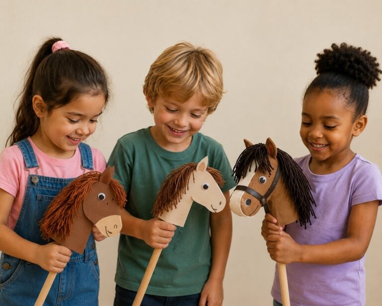 children with their crafts