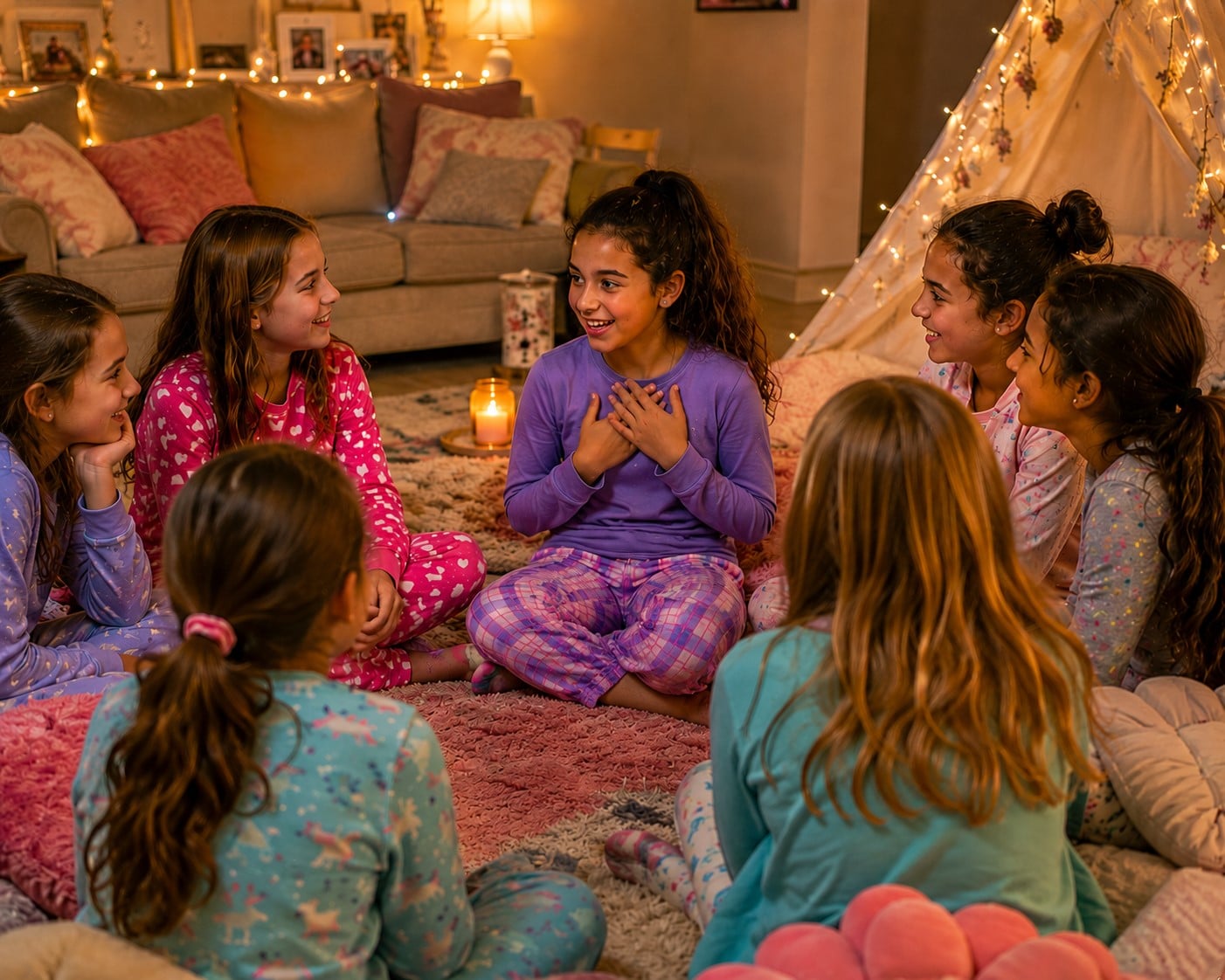 girls having sleepover