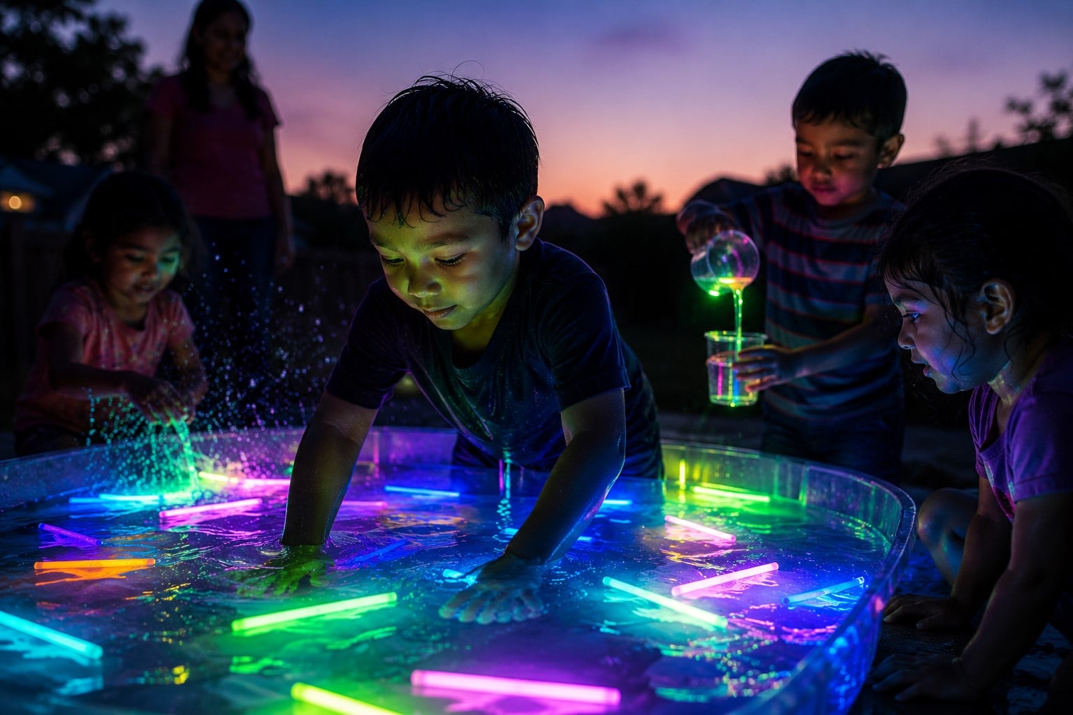 Night time glow experiment