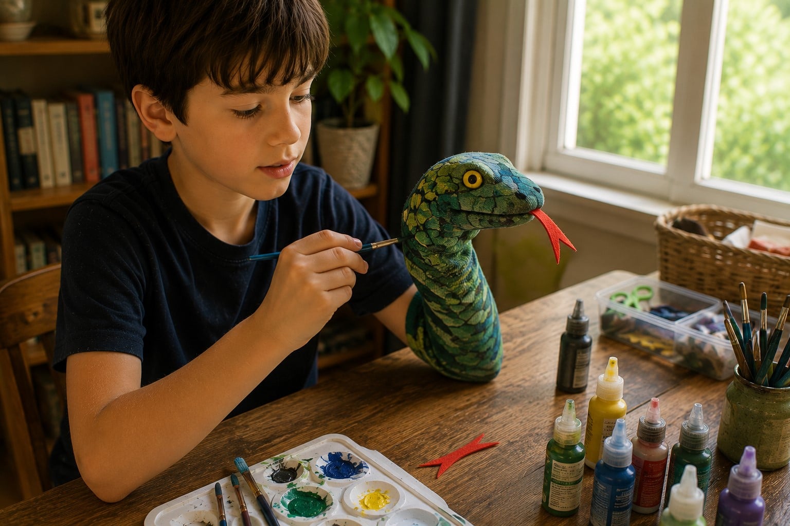 Painted Sock Puppet Snake