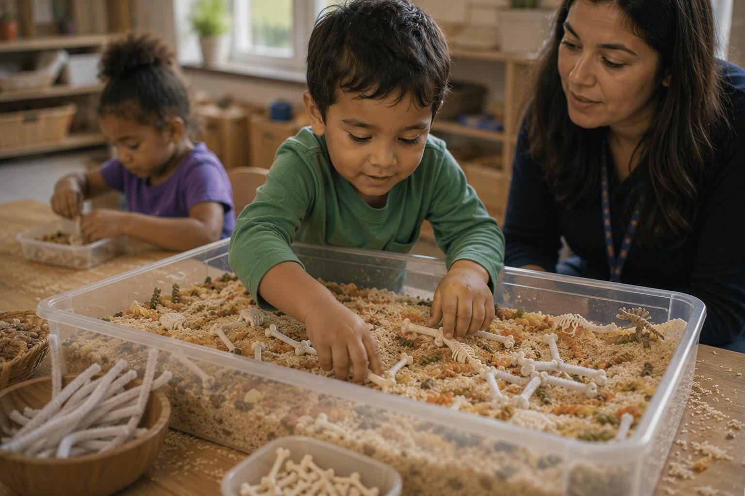 dinosaur sensory bin