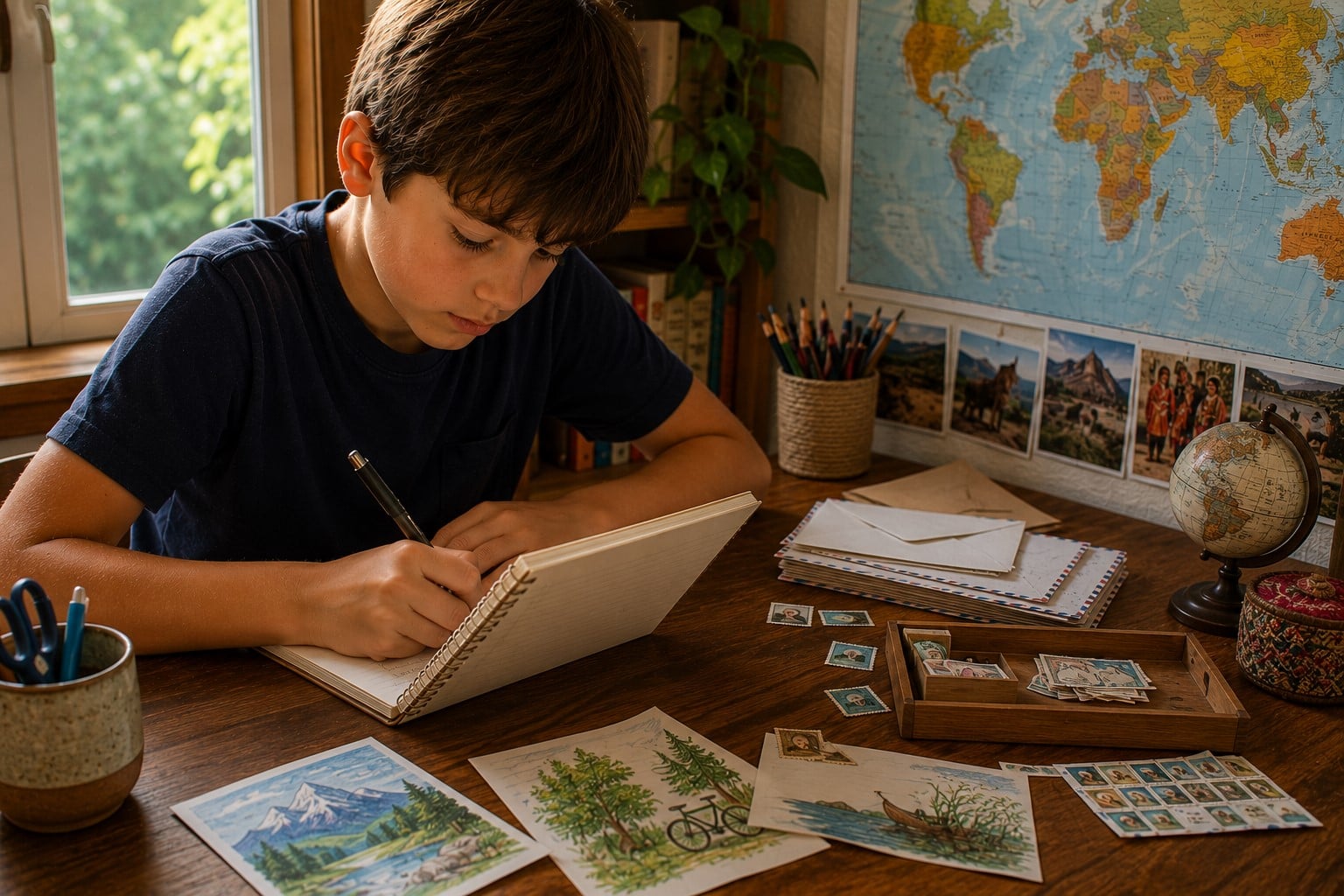 someone writing to a penpal