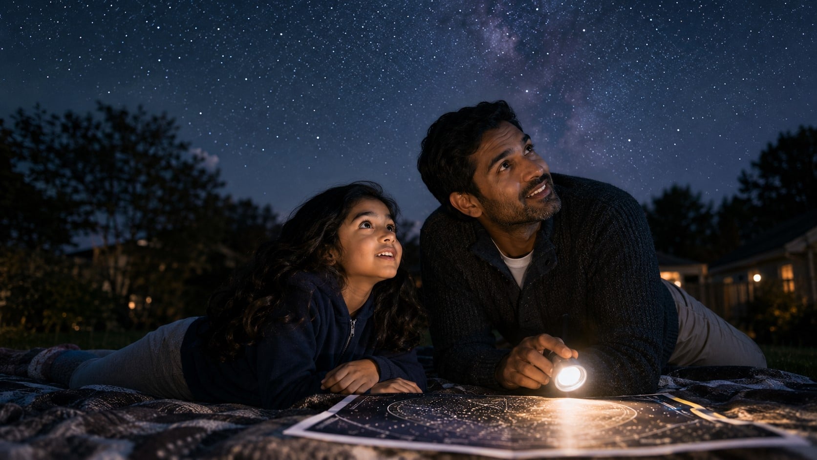 star gazing with father