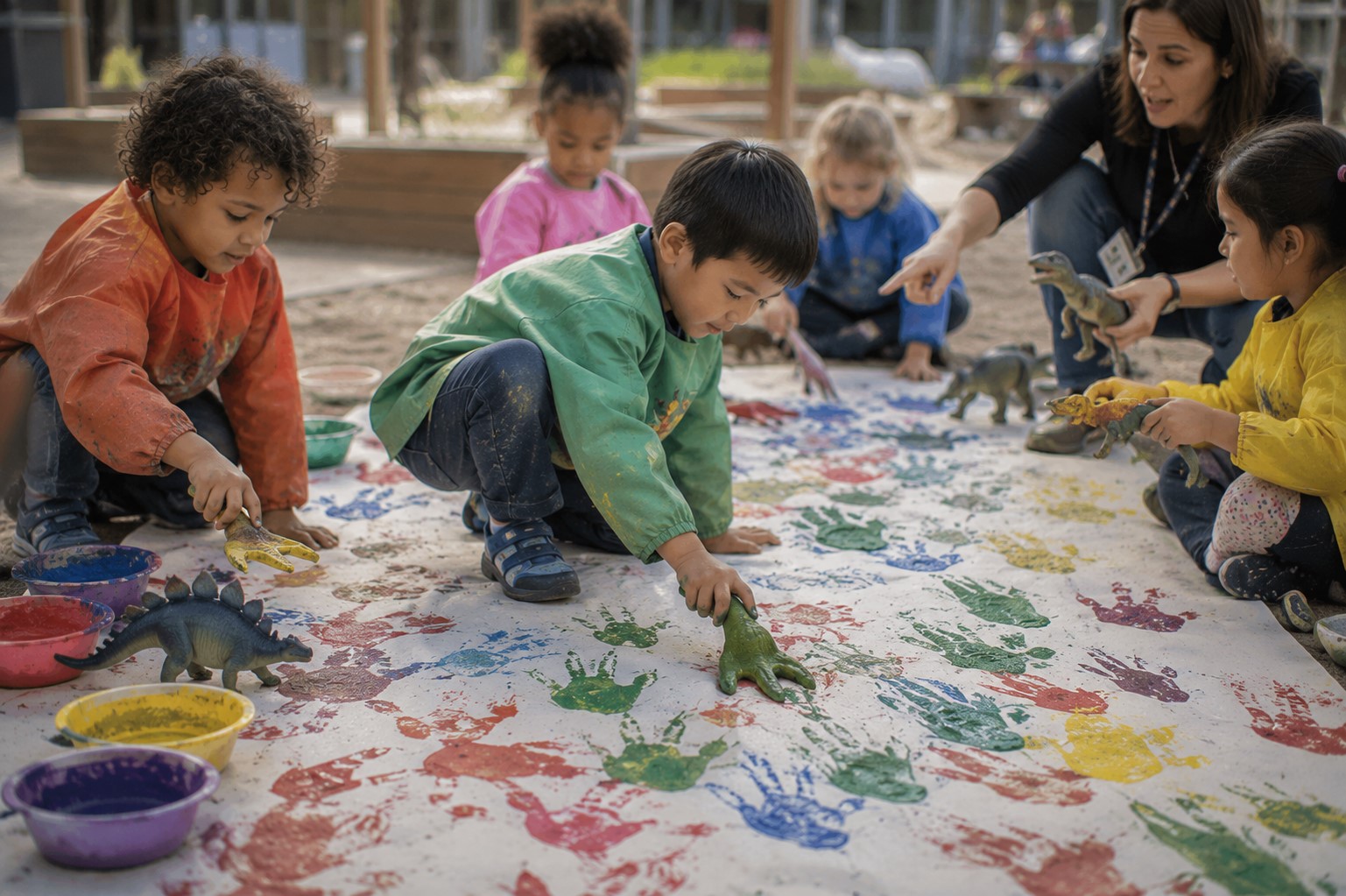 dinosaur stomp painting