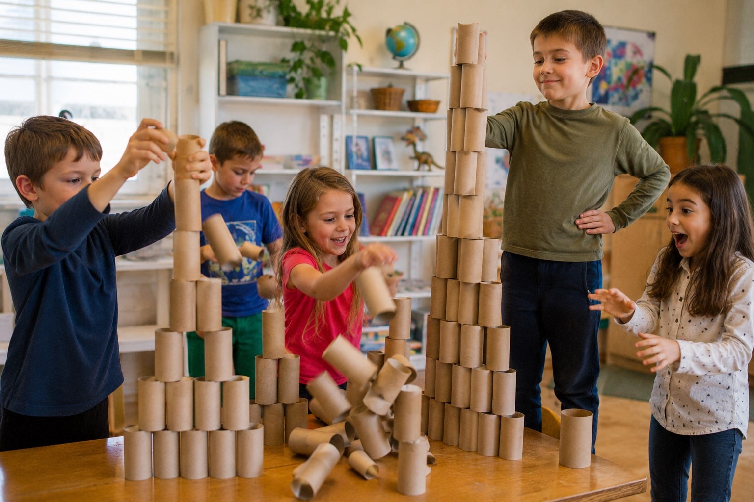 Toilet roll paper tower