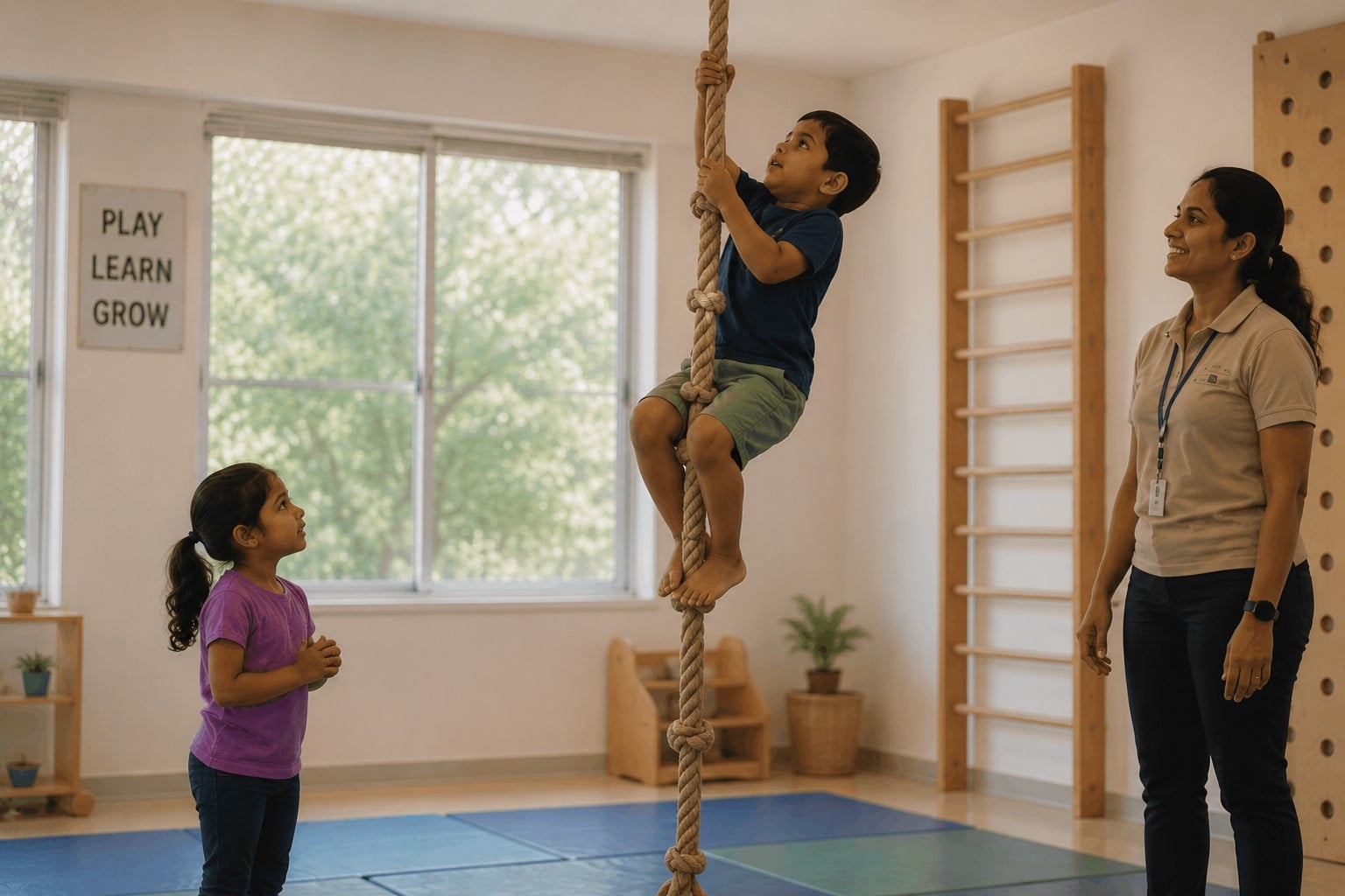 Indoor wall climbing
