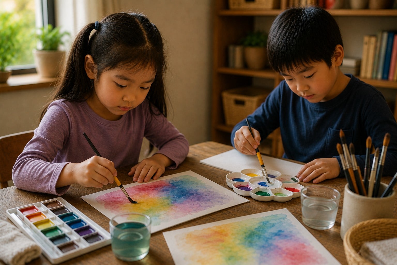 watercolour paint.