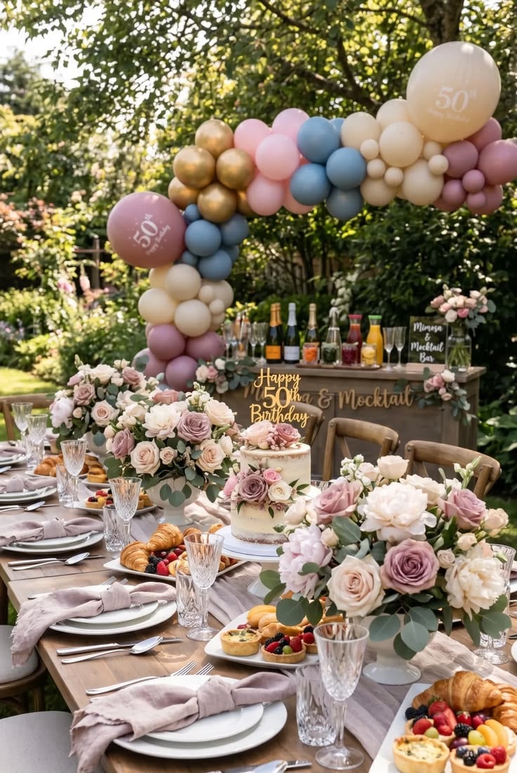Birthday-Brunch-Theme-With-a-Stylish-Garden-Setup-50th-Birthday-Party-Themes