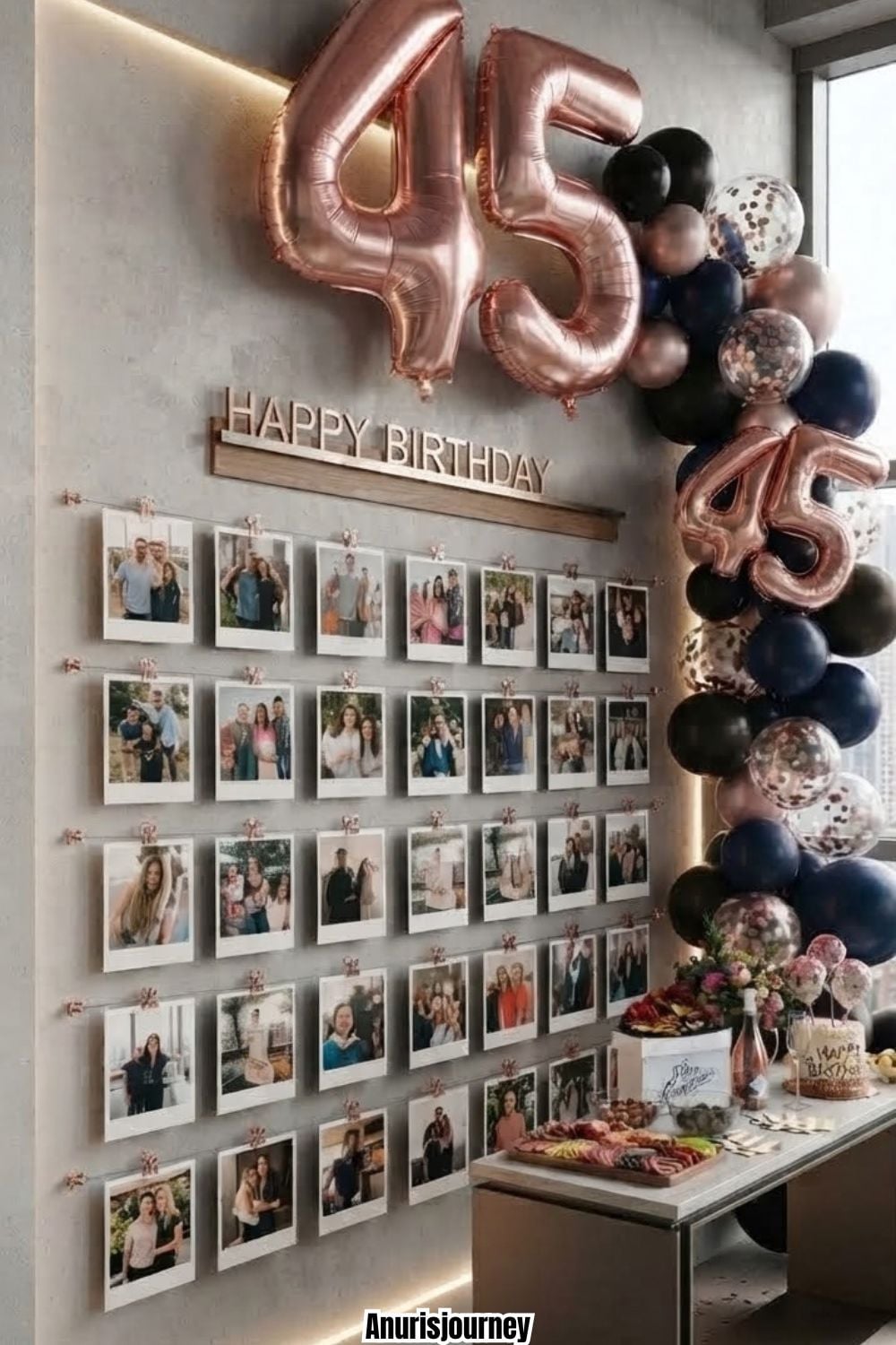 Forty-Five-Memories-Wall-45th-Birthday-Party-Ideas